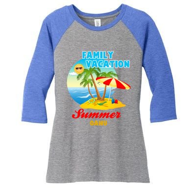 Funny Family Vacation Summer Oahu 2024 Beach Trip Gift Women's Tri-Blend 3/4-Sleeve Raglan Shirt