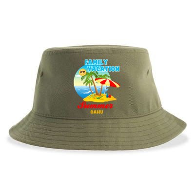 Funny Family Vacation Summer Oahu 2024 Beach Trip Gift Sustainable Bucket Hat