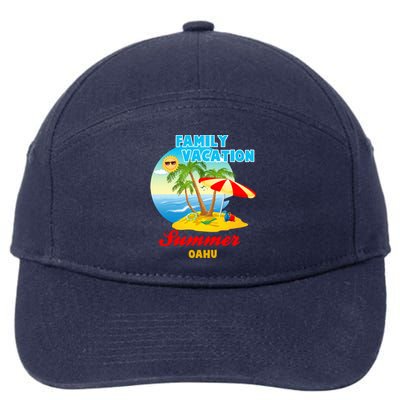 Funny Family Vacation Summer Oahu 2024 Beach Trip Gift 7-Panel Snapback Hat