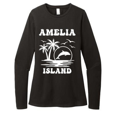 Florida Family Vacation Summer Tourist Funny Amelia Island Womens CVC Long Sleeve Shirt