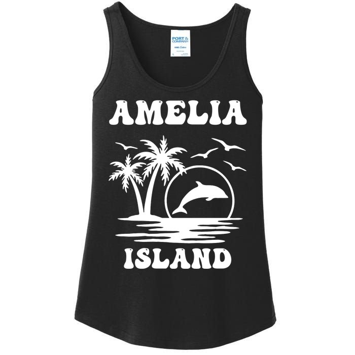 Florida Family Vacation Summer Tourist Funny Amelia Island Ladies Essential Tank