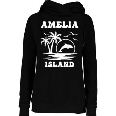 Florida Family Vacation Summer Tourist Funny Amelia Island Womens Funnel Neck Pullover Hood