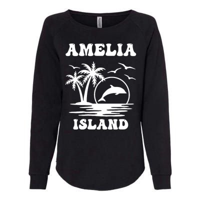 Florida Family Vacation Summer Tourist Funny Amelia Island Womens California Wash Sweatshirt