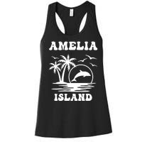 Florida Family Vacation Summer Tourist Funny Amelia Island Women's Racerback Tank