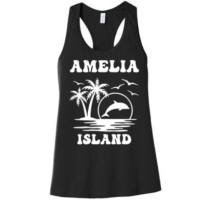 Florida Family Vacation Summer Tourist Funny Amelia Island Women's Racerback Tank