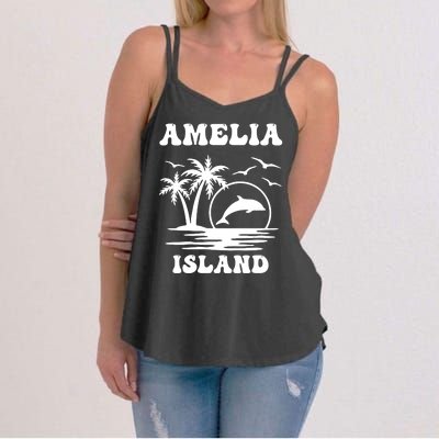 Florida Family Vacation Summer Tourist Funny Amelia Island Women's Strappy Tank