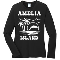 Florida Family Vacation Summer Tourist Funny Amelia Island Ladies Long Sleeve Shirt