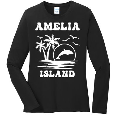 Florida Family Vacation Summer Tourist Funny Amelia Island Ladies Long Sleeve Shirt