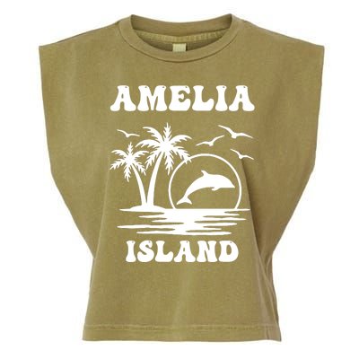 Florida Family Vacation Summer Tourist Funny Amelia Island Garment-Dyed Women's Muscle Tee