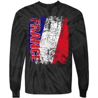 FRANCE Flag Vintage Distressed FRANCE Tie-Dye Long Sleeve Shirt