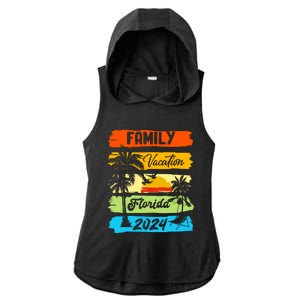 Family Florida Vacation 2024 Funny Matching Group Family Ladies PosiCharge Tri-Blend Wicking Draft Hoodie Tank