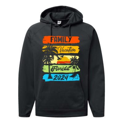 Family Florida Vacation 2024 Funny Matching Group Family Performance Fleece Hoodie