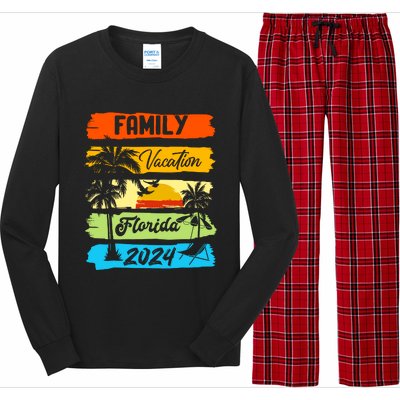 Family Florida Vacation 2024 Funny Matching Group Family Long Sleeve Pajama Set