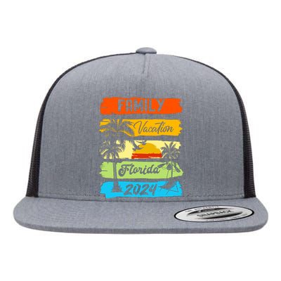 Family Florida Vacation 2024 Funny Matching Group Family Flat Bill Trucker Hat