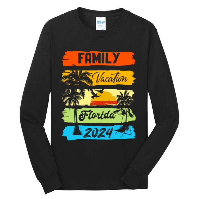 Family Florida Vacation 2024 Funny Matching Group Family Tall Long Sleeve T-Shirt