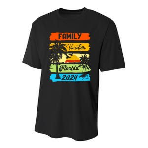 Family Florida Vacation 2024 Funny Matching Group Family Youth Performance Sprint T-Shirt