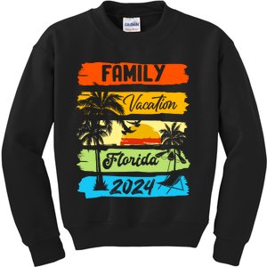 Family Florida Vacation 2024 Funny Matching Group Family Kids Sweatshirt