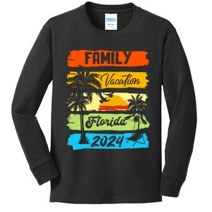 Family Florida Vacation 2024 Funny Matching Group Family Kids Long Sleeve Shirt