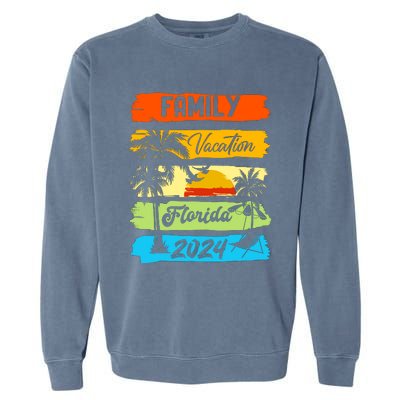 Family Florida Vacation 2024 Funny Matching Group Family Garment-Dyed Sweatshirt