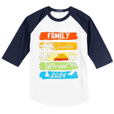 Family Florida Vacation 2024 Funny Matching Group Family Baseball Sleeve Shirt