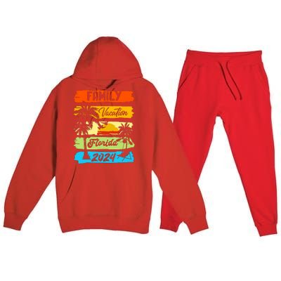 Family Florida Vacation 2024 Funny Matching Group Family Premium Hooded Sweatsuit Set