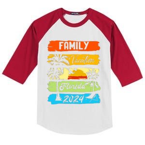 Family Florida Vacation 2024 Funny Matching Group Family Kids Colorblock Raglan Jersey