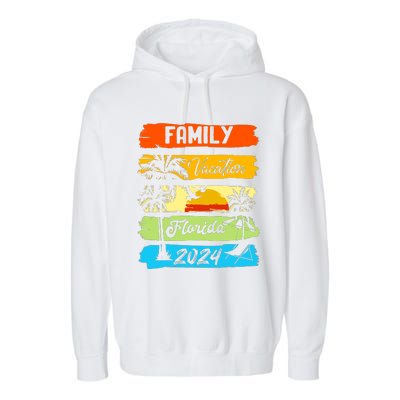 Family Florida Vacation 2024 Funny Matching Group Family Garment-Dyed Fleece Hoodie