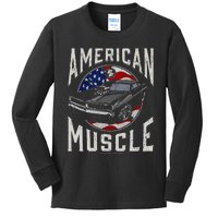 Fast & Furious Vintage American Muscle Flag Fill Kids Long Sleeve Shirt