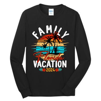 Family Florida Vacation 2024 Funny Matching Group Family Tall Long Sleeve T-Shirt