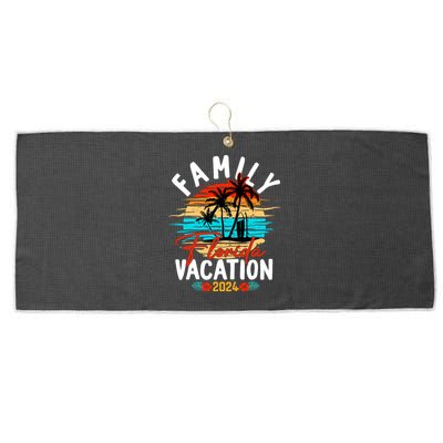 Family Florida Vacation 2024 Funny Matching Group Family Large Microfiber Waffle Golf Towel