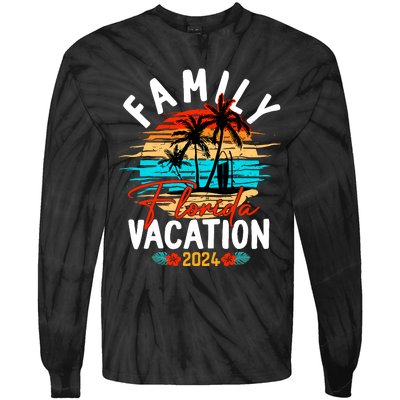 Family Florida Vacation 2024 Funny Matching Group Family Tie-Dye Long Sleeve Shirt