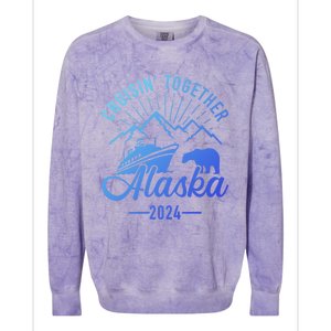 Funny Family Vacation Travel Alaska Cruise 2024 Colorblast Crewneck Sweatshirt