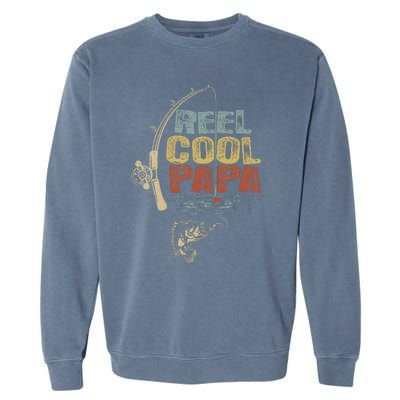 Funny Fisherman Vintage Reel Cool Papa Garment-Dyed Sweatshirt