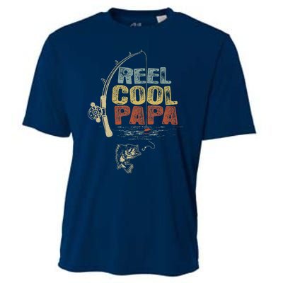 Funny Fisherman Vintage Reel Cool Papa Cooling Performance Crew T-Shirt