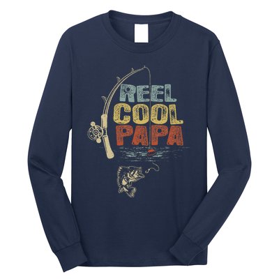 Funny Fisherman Vintage Reel Cool Papa Long Sleeve Shirt