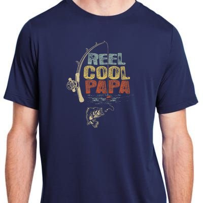 Funny Fisherman Vintage Reel Cool Papa Adult ChromaSoft Performance T-Shirt