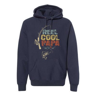 Funny Fisherman Vintage Reel Cool Papa Premium Hoodie