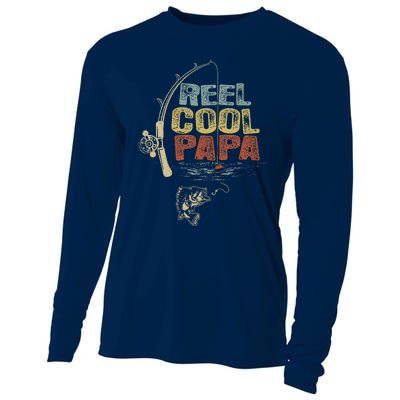 Funny Fisherman Vintage Reel Cool Papa Cooling Performance Long Sleeve Crew