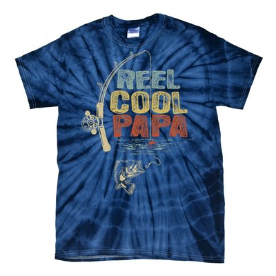 Funny Fisherman Vintage Reel Cool Papa Tie-Dye T-Shirt