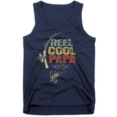 Funny Fisherman Vintage Reel Cool Papa Tank Top