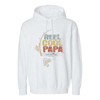 Funny Fisherman Vintage Reel Cool Papa Garment-Dyed Fleece Hoodie