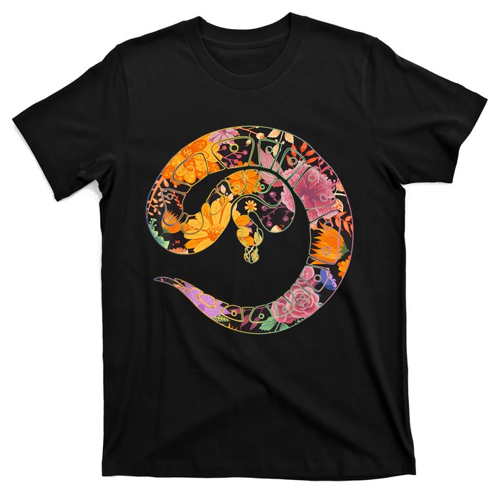 Floral Flower Vintage Retro BALL PYTHON Lover T-Shirt