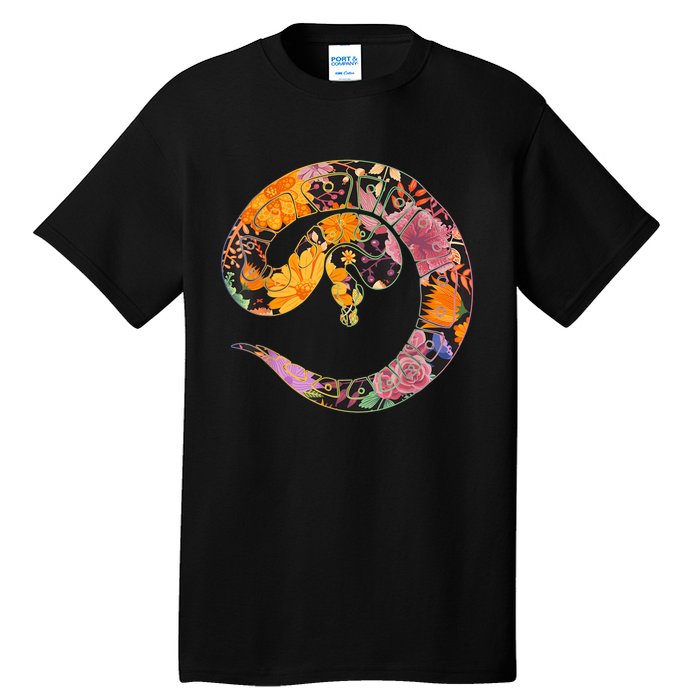 Floral Flower Vintage Retro BALL PYTHON Lover Tall T-Shirt