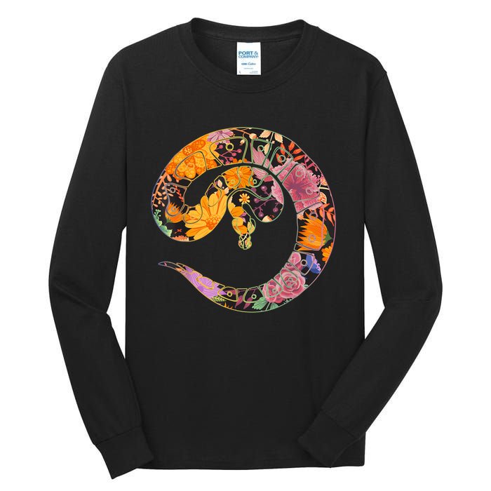 Floral Flower Vintage Retro BALL PYTHON Lover Tall Long Sleeve T-Shirt