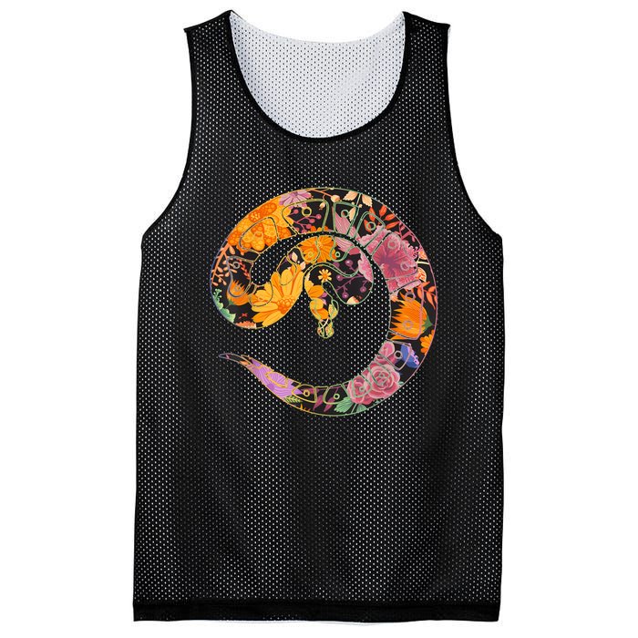 Floral Flower Vintage Retro BALL PYTHON Lover Mesh Reversible Basketball Jersey Tank