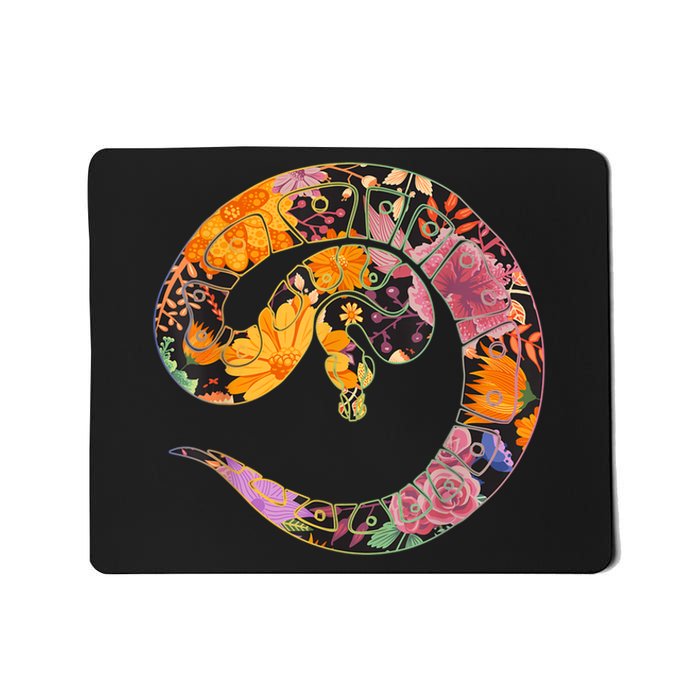 Floral Flower Vintage Retro BALL PYTHON Lover Mousepad