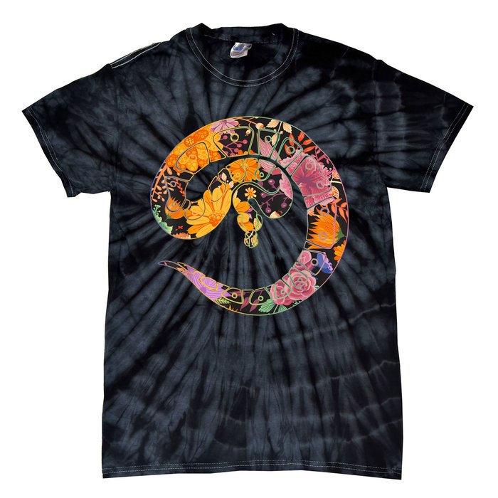 Floral Flower Vintage Retro BALL PYTHON Lover Tie-Dye T-Shirt