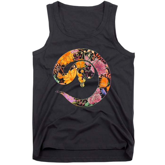 Floral Flower Vintage Retro BALL PYTHON Lover Tank Top