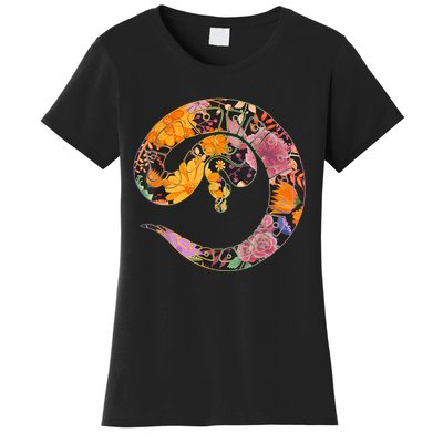 Floral Flower Vintage Retro BALL PYTHON Lover Women's T-Shirt