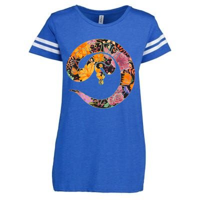 Floral Flower Vintage Retro BALL PYTHON Lover Enza Ladies Jersey Football T-Shirt